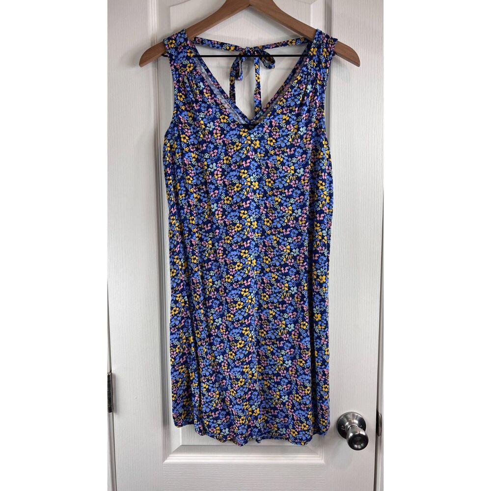 Gap Women's Sleeveless V-Neck Shift Dress Navy Floral Size XS